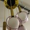 Brass, opaline and plexi ceiling light 70'