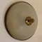 Pair of brass and opaline wall lamps