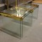 Brass and glass coffee table + 2 side tables