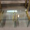 Brass and glass coffee table + 2 side tables