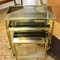 x3 brass and smoked glass nested tables