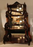 Wood and mirror stand