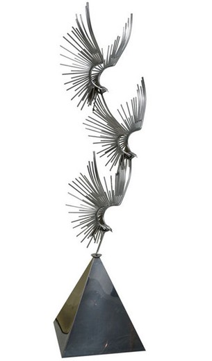 антикварная скульптура птицы, автор кертис жере, металл