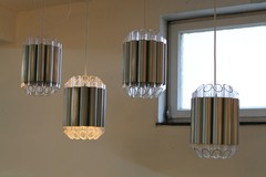 Chrome and plexi glass ceiling lights