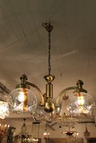 Brass and glass ceiling light