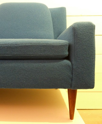 старинная мебель - диван и кресла в синем цвете, de coene