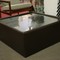 Leather and glass coffee table 70