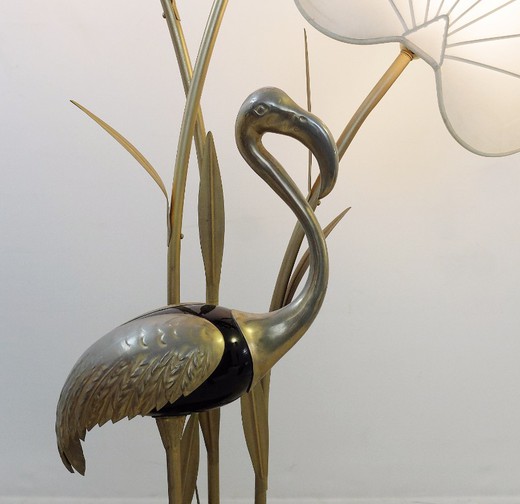 лампа из латуни западная Европа 20 век ХХ век лампа с фламинго
