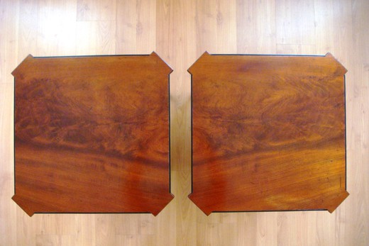 old pair tables with bronze