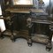 antique large hall stand in ebony wood,