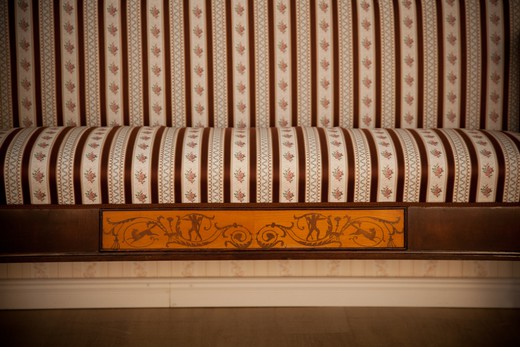 old furniture sofa with intarsia
