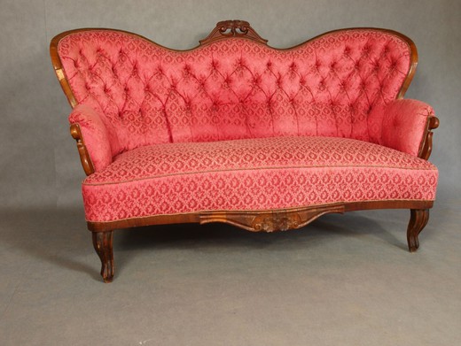 винтажная мебель - софа из ореха, 1880 год