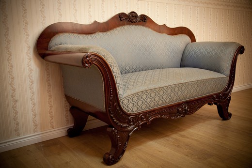 винтажный диван из красного дерева, 19 век