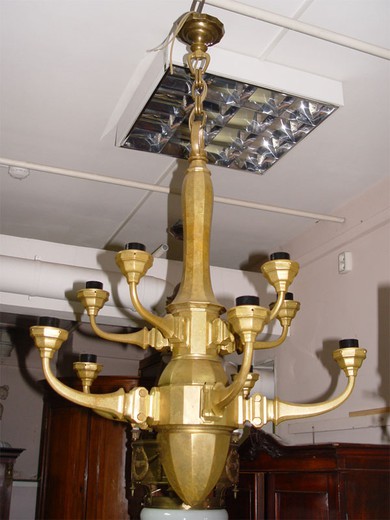 antique brass chandelier art deco