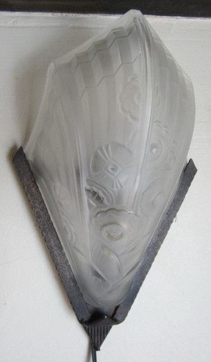 antique glass and metal art-deco sconces