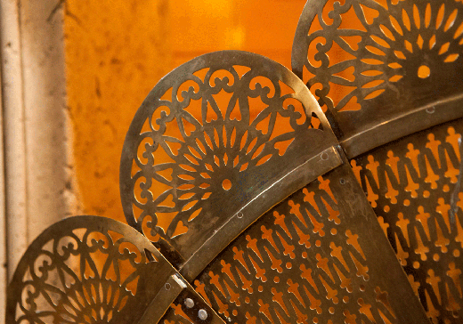 antique fan firescreen