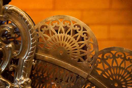 vintage firescreen fan 