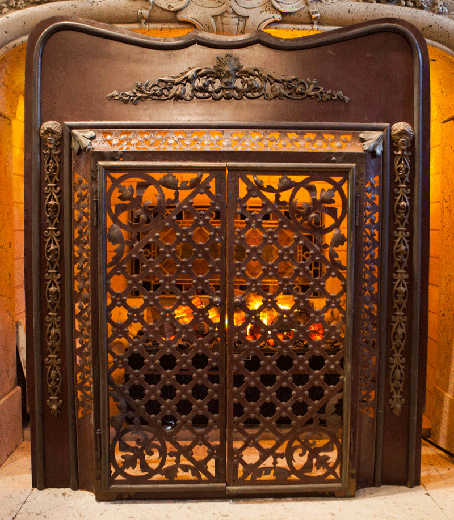 antique fireplace insert bronze