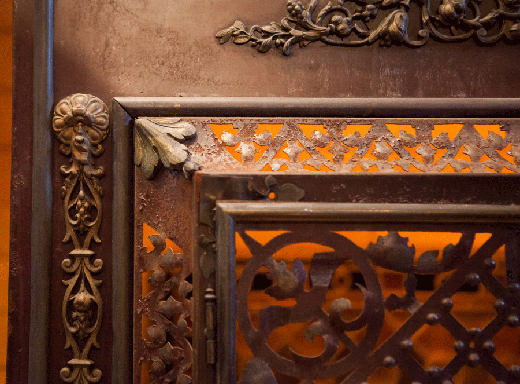 fireplace insert bronze antique