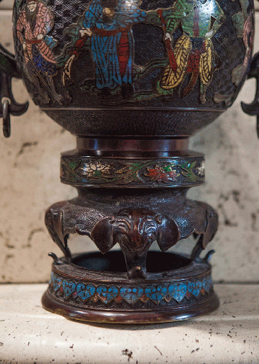 incense burner made of bronze with patina