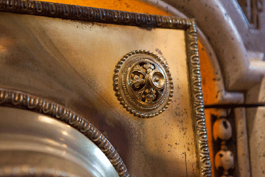 vintage bronze fireplace insert