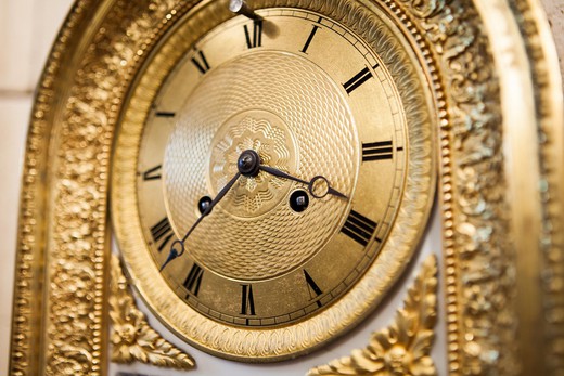 vintage bronze and porcelain clock