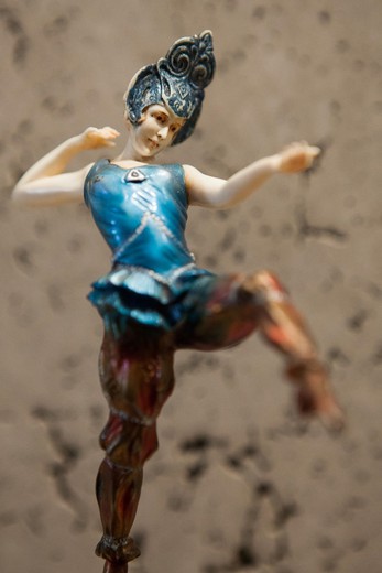 статуэтка антик танцовщица из бронзы и кости