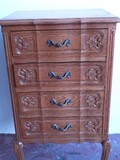 Four Drawers Oak Louis XV Cabinet 
