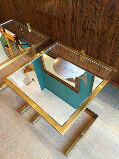 винтажная мебель - столики из латуни и стекла