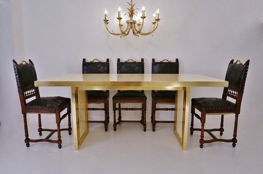 антикварный стол из латуни в стиле арт-деко