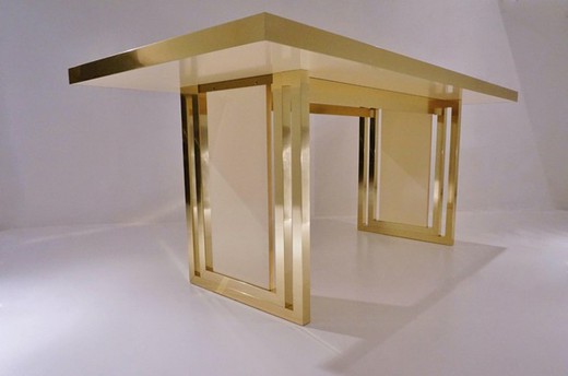 мебель антик - стол из латуни, арт-деко, 1970 год
