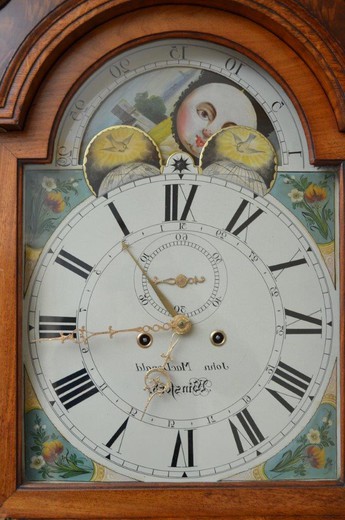 винтажные часы из дуба и латуни, 18 век