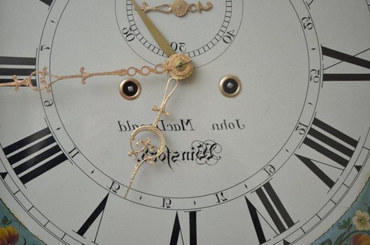 антикварные напольные часы 18 века, дуб и латунь