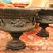 Pair of cast iron urns