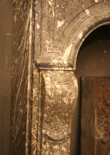 винтажный каминный портал из мрамора, людовик 15