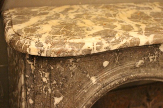 антикварный мраморный камин в стиле людовик 15, 18 век