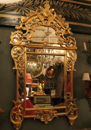 антикварное зеркало в стиле ампир, дерево с золочением