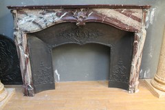 Chimney in marble Campan and cast iron 