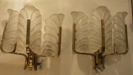 Pair  of Murano crystal sconces