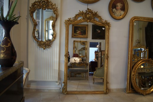 большое старинное зеркало, конец 19 века, людовик 15
