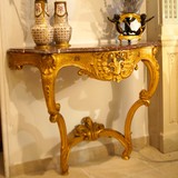 antique marble and gilt wood consol