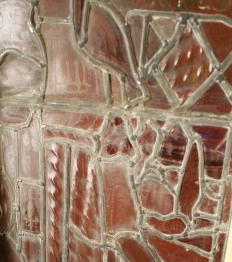 старинное витражное стекло, элизабет и сын иоанн