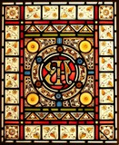 antique stained glass window