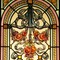Fruits and roses art nouveau stained glass