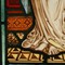 Victorian leaded stained glass Maiden and horn