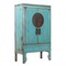 Blue Distressed Lacquer Oriental Wedding Cabinet c.1930