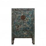 Blue 2 Door Distressed Antique Cabinet