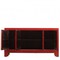 Red Lacquered Distressed Sideboard Four Door c.1935