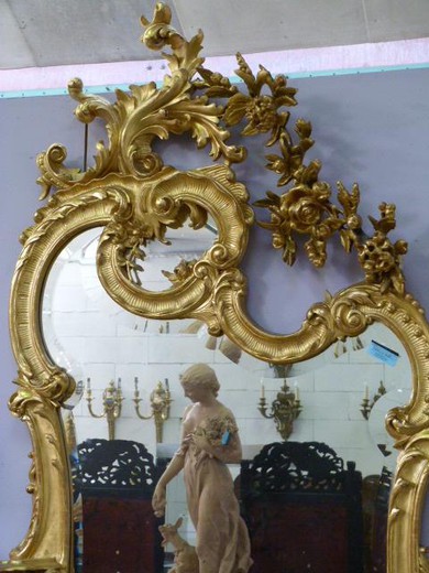 антикварная тумба с зеркалом, позолота