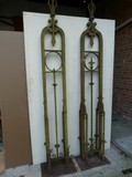 A pair of 19thC.cast-iron ornaments